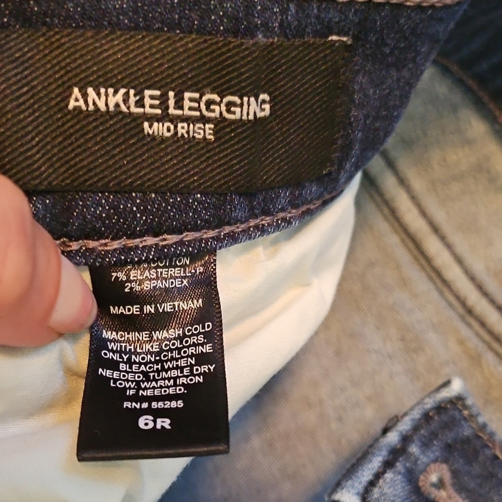 Express Blue Skinny Distressed Jeans - Picture 4 of 5
